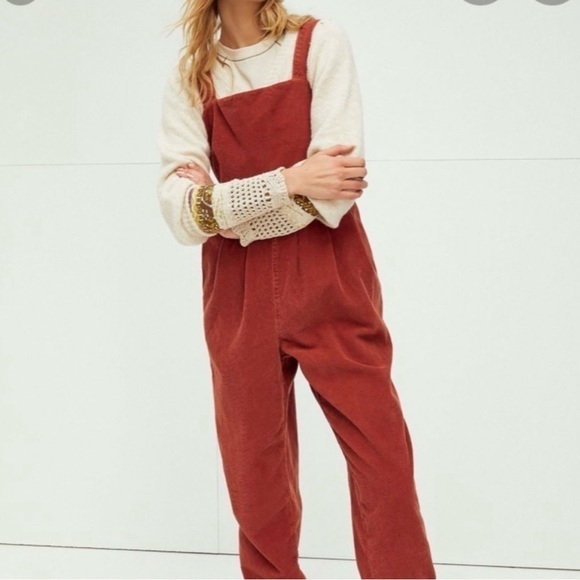 NWT Free People Josephine Cord Jumper Terra Cotta - Picture 3 of 4